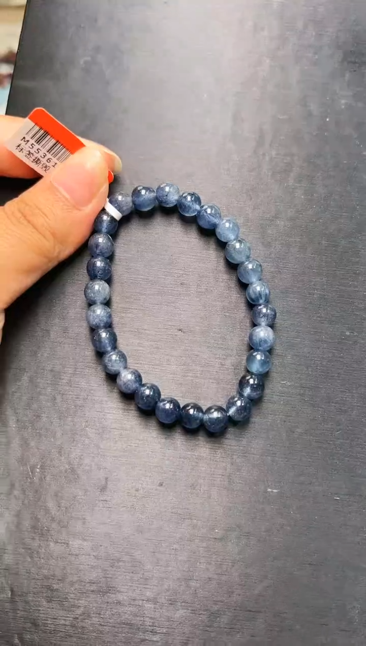 水晶手串未镶嵌蓝兔毛手串7m+ M55361X 