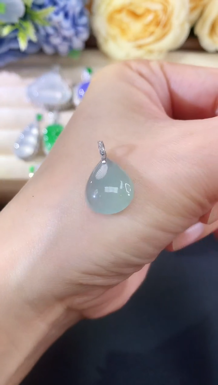 吊坠(不含链)18K金镶嵌翡翠6|