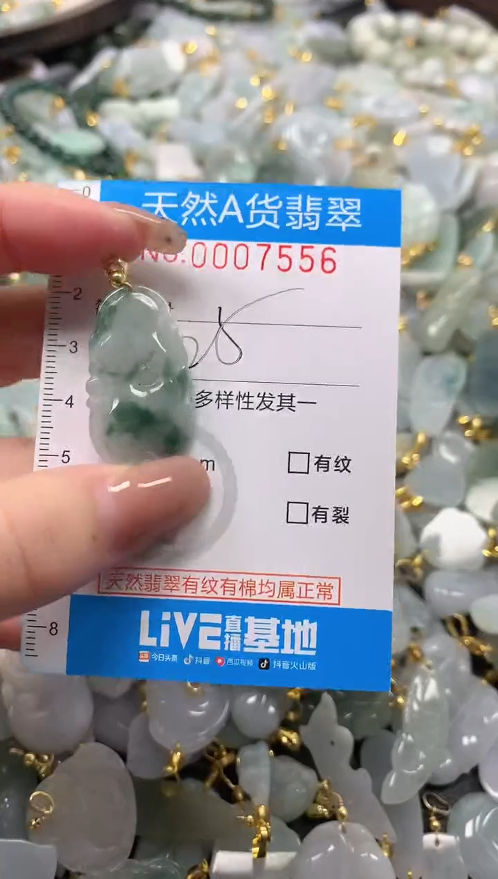 颈饰未镶嵌翡翠净货挂件-7556