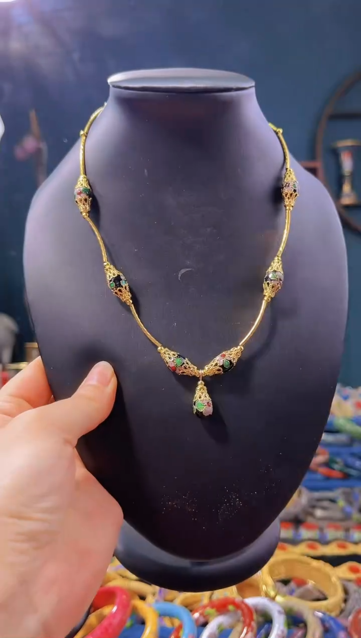 【闪购商品】非遗绝技 景泰蓝项链 黑