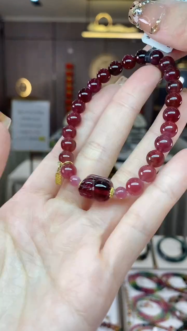 【闪购商品】碧玺单圈手串7mm+未镶嵌一物一证dan