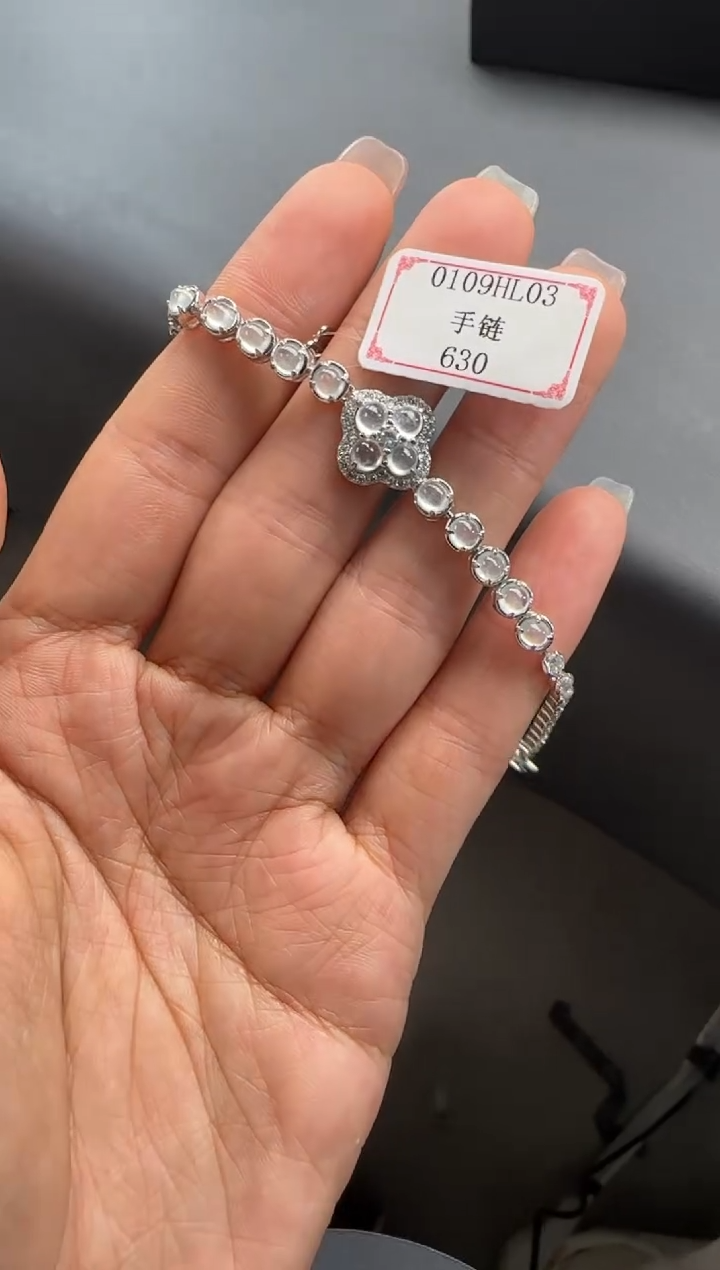 【闪购商品】翡翠手链银S925镶嵌0109HL03