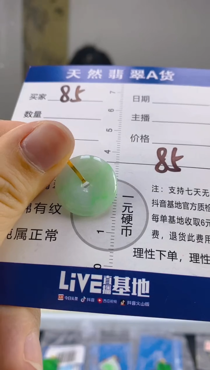 【闪购商品】翡翠颈饰18K金镶嵌天然A货翡翠