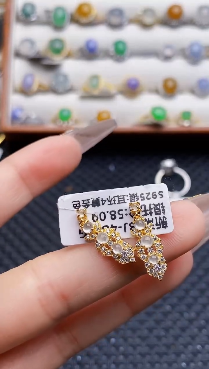 银S925镶嵌戒指翡翠6788