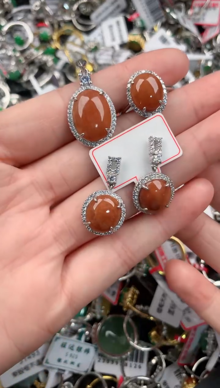 银S925镶嵌戒指翡翠555---2