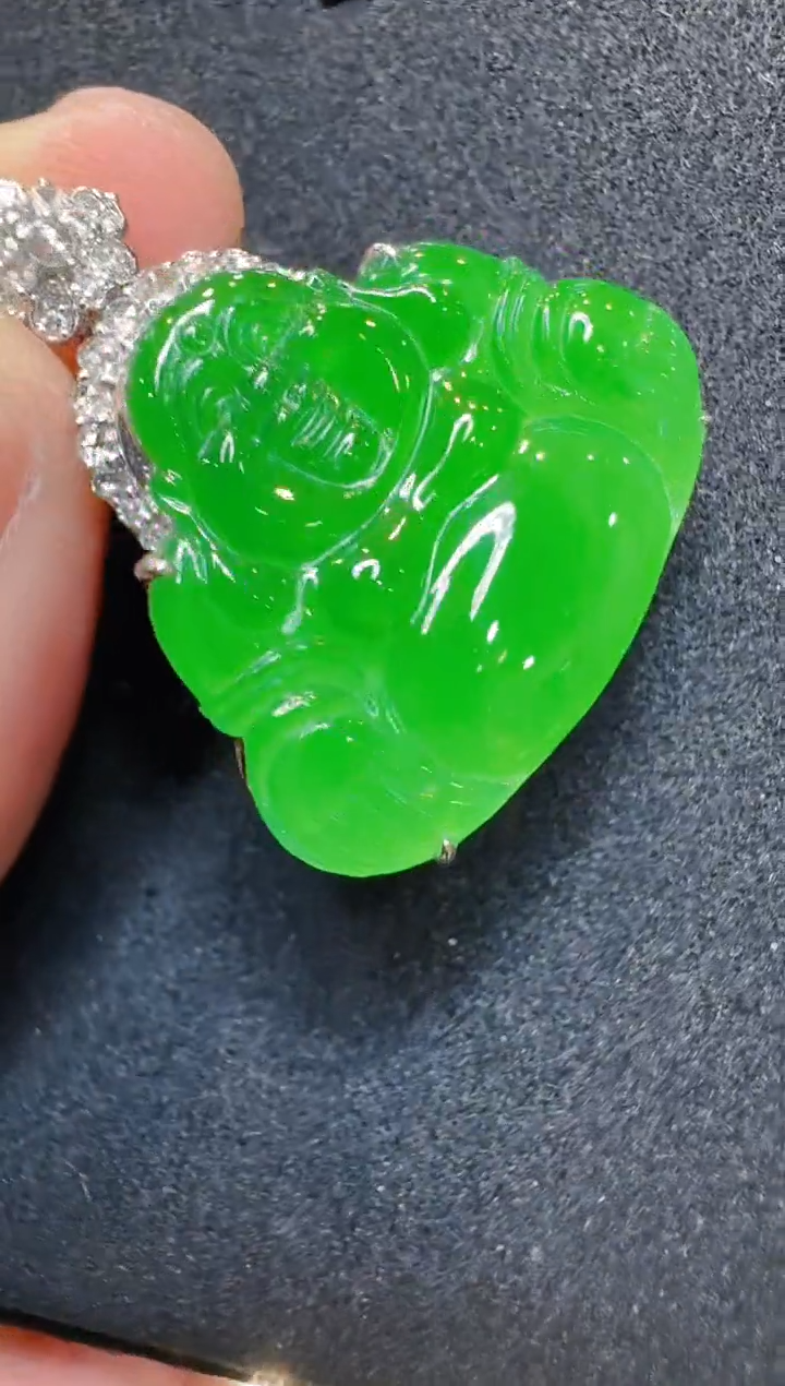 吊坠(不含链)18K金镶嵌翡翠多样性团购发一件