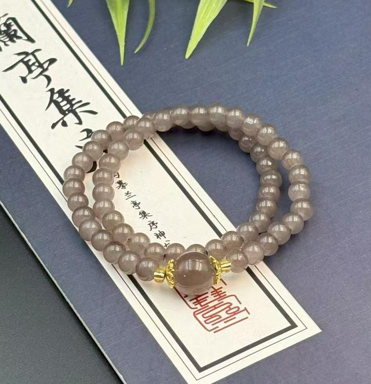 灰色双圈手串无礼盒S1480