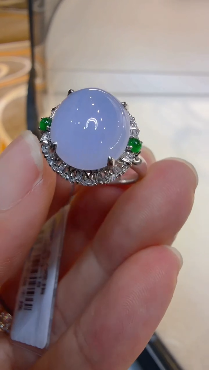 18K金镶嵌戒指翡翠多样性团购发一件