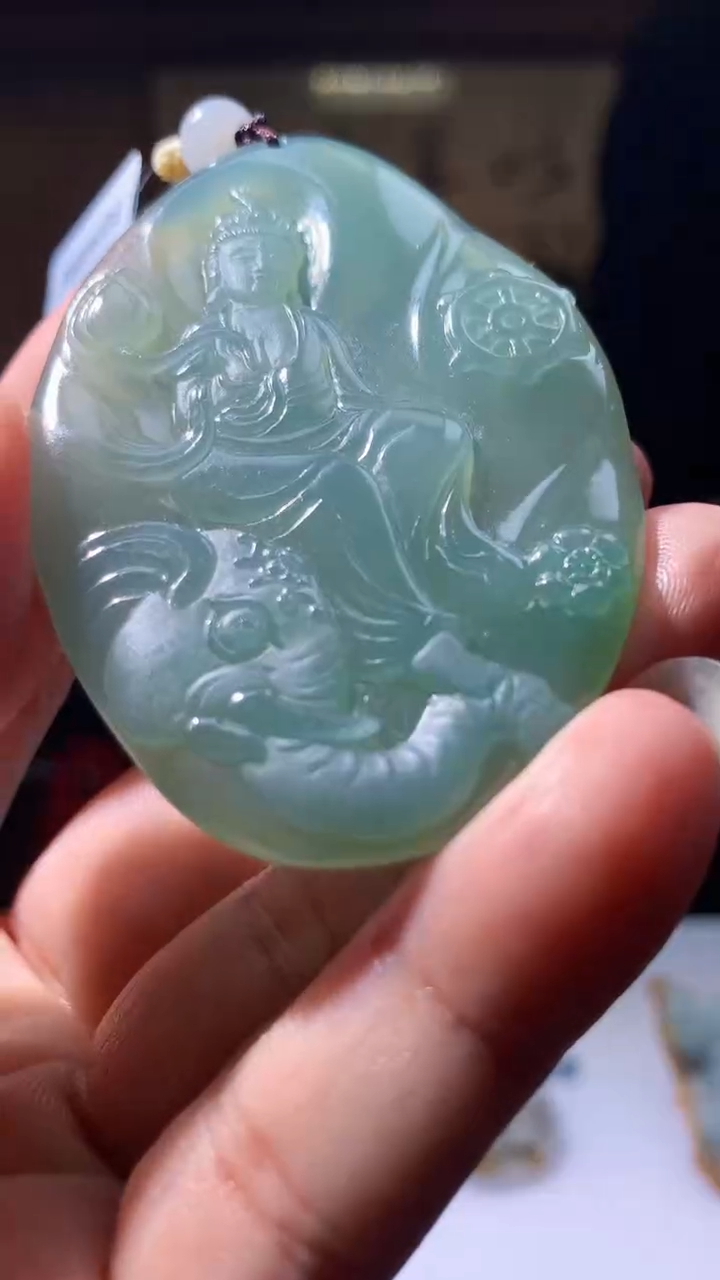 【闪购商品】定制翡翠未镶嵌1085hn-毛货挂件22