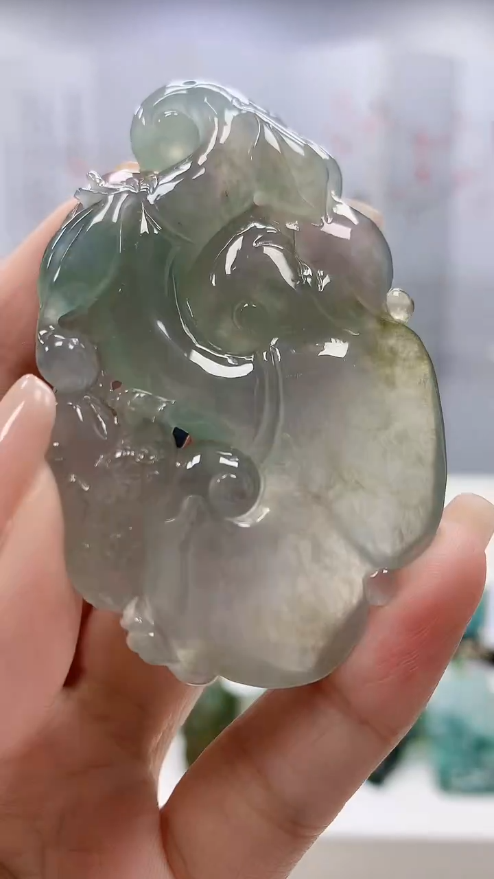 定制翡翠未镶嵌5028xx-毛货挂件72