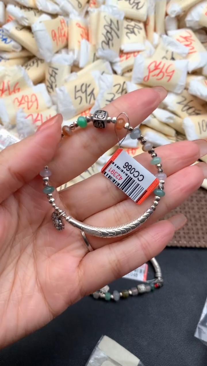 银S925镶嵌挂件翡翠10