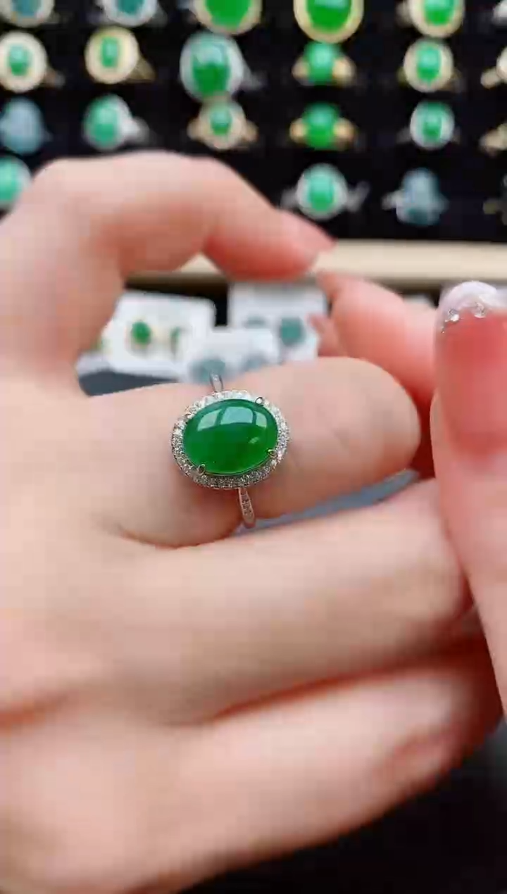 【闪购商品】翡翠戒指银S925镶嵌12121