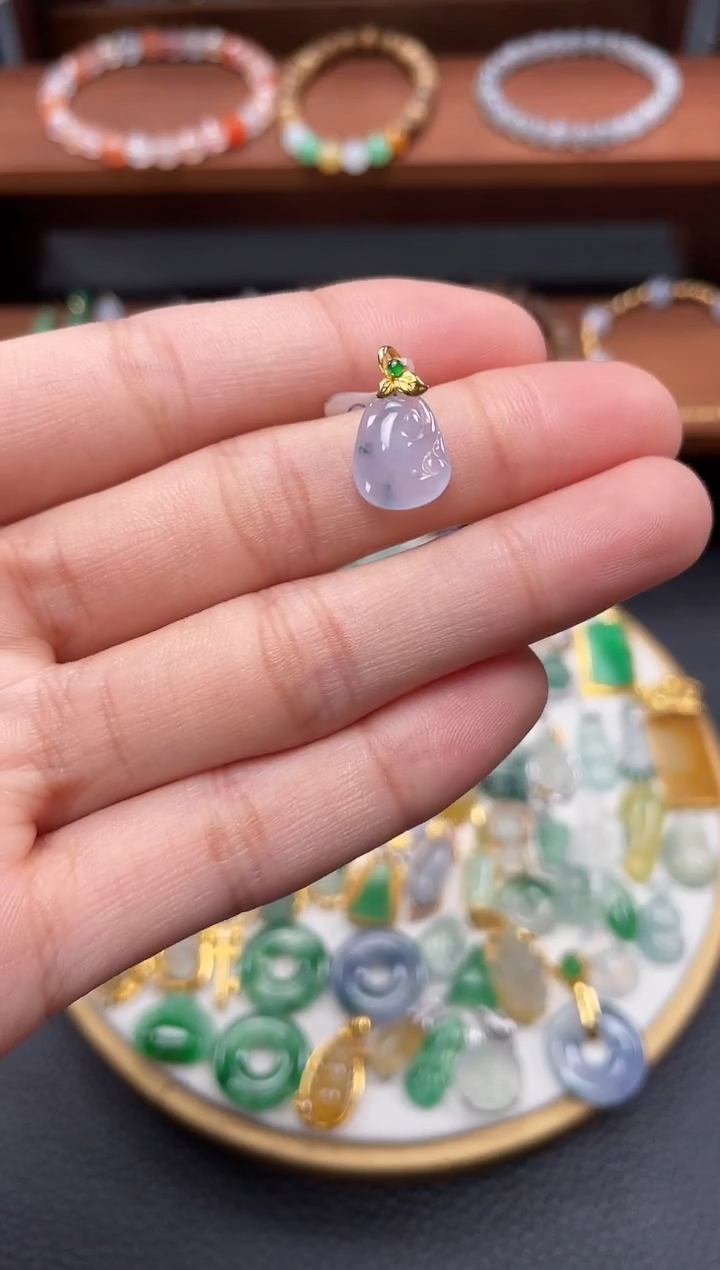 【闪购商品】翡翠吊坠(不含链)18K金镶嵌一个   JK705