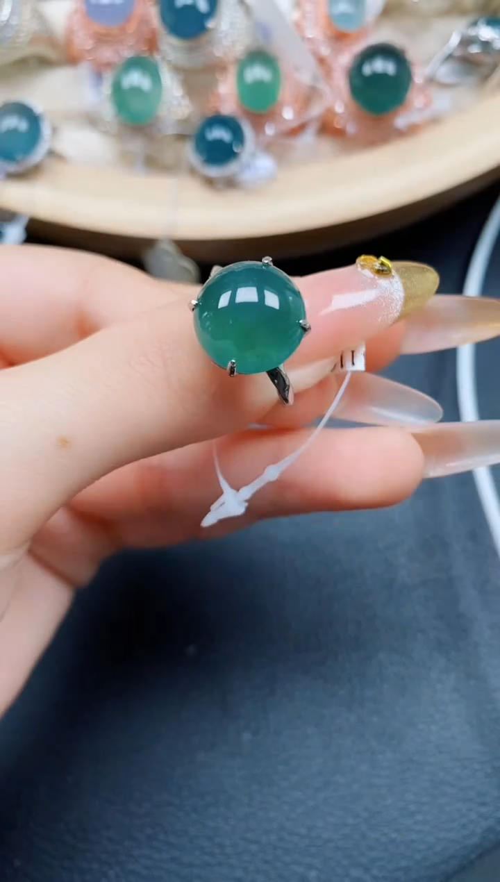 【闪购商品】翡翠戒指银S925镶嵌翡翠