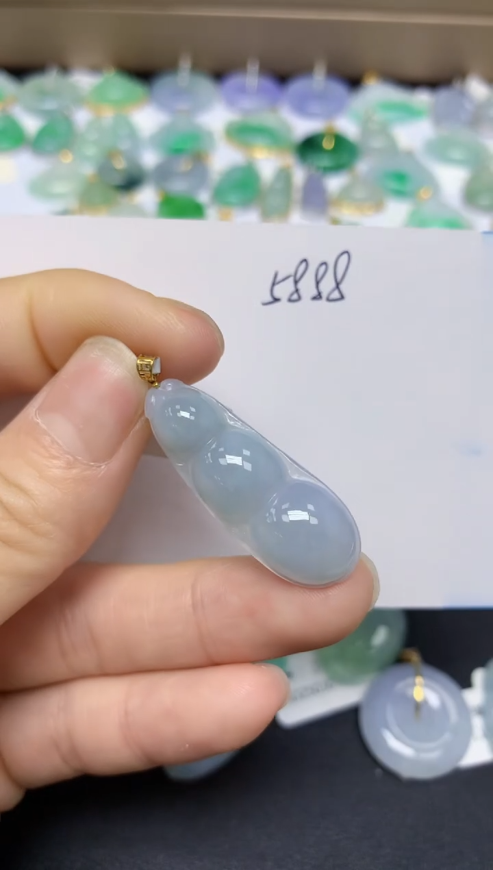 【闪购商品】翡翠挂件18K金镶嵌 天然翡翠A货