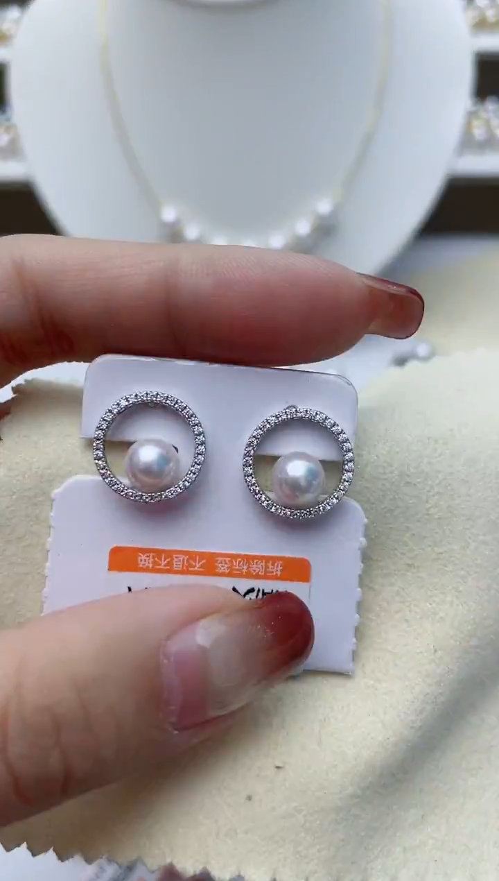 【闪购商品】海水珍珠耳饰银S925镶嵌W57