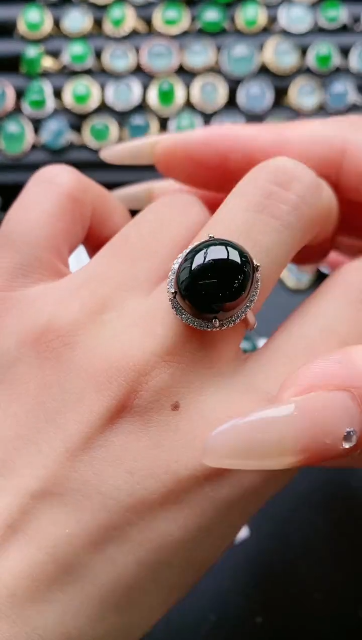 【闪购商品】翡翠戒指银S925镶嵌1111111