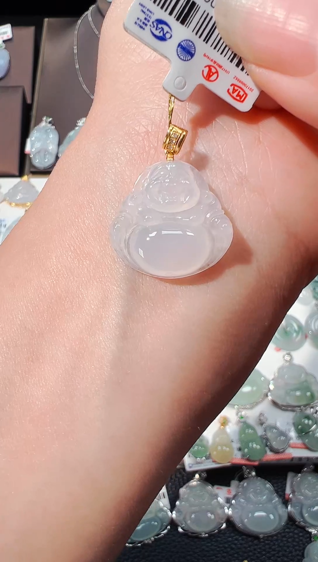 【闪购商品】翡翠吊坠(不含链)18K金镶嵌佛公吊坠611