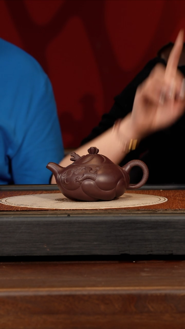 茶壶紫砂宜兴紫砂YJB 黑墩头 鱼化龙
