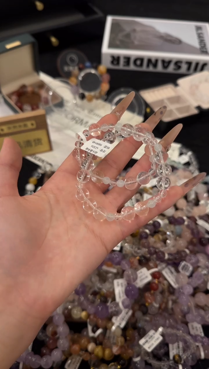 合金手链水晶白水晶双圈x2306