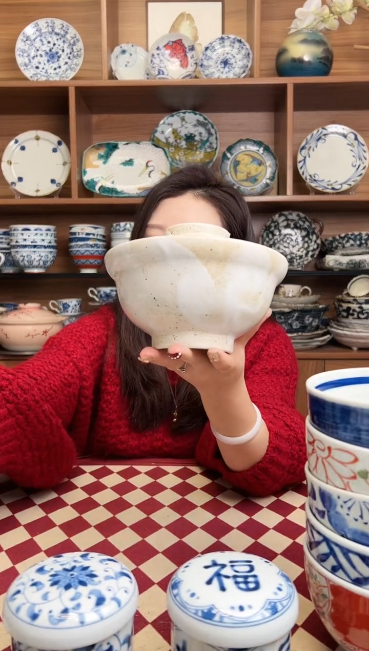 【闪购商品】瓷片雪志野 盖碗         