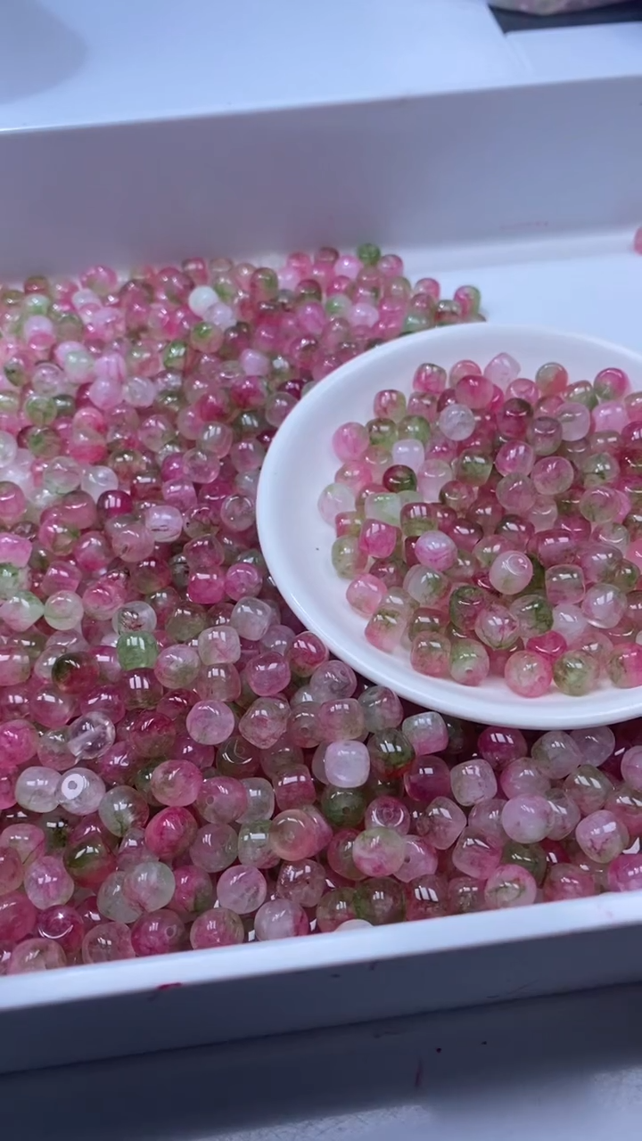 颈饰未镶嵌水晶W1781西瓜碧玺老型8*7MM*10颗