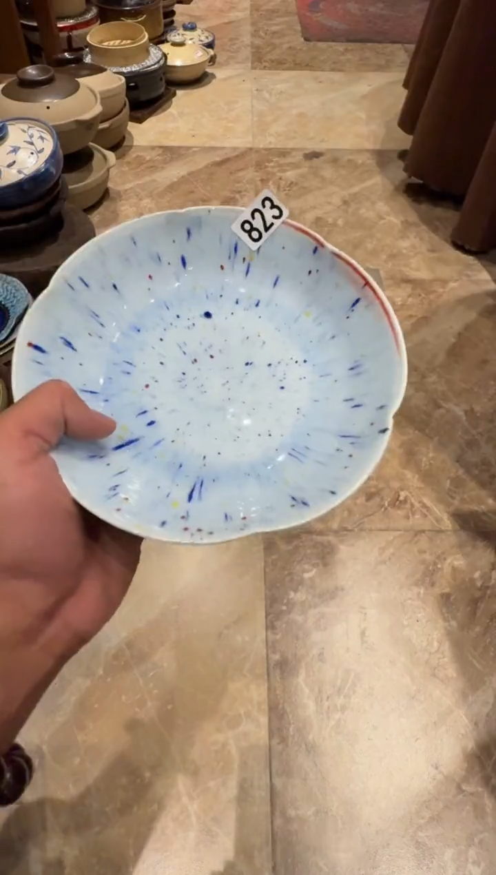 瓷石*毛823   蓝泼墨盘1个