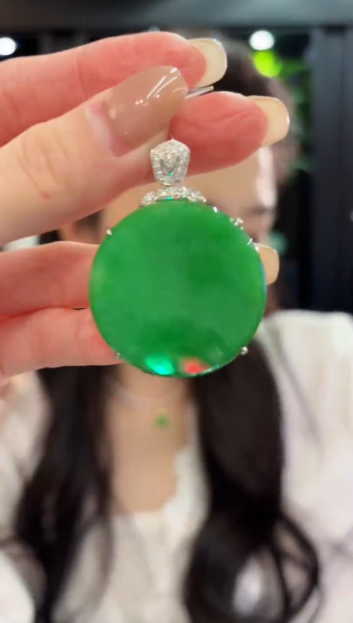 吊坠(不含链)18K金镶嵌翡翠 缅料A货/支持复检/一件