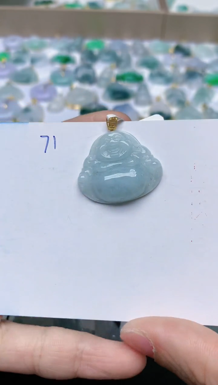 【闪购商品】翡翠颈饰18K金镶嵌天然翡翠A货    71