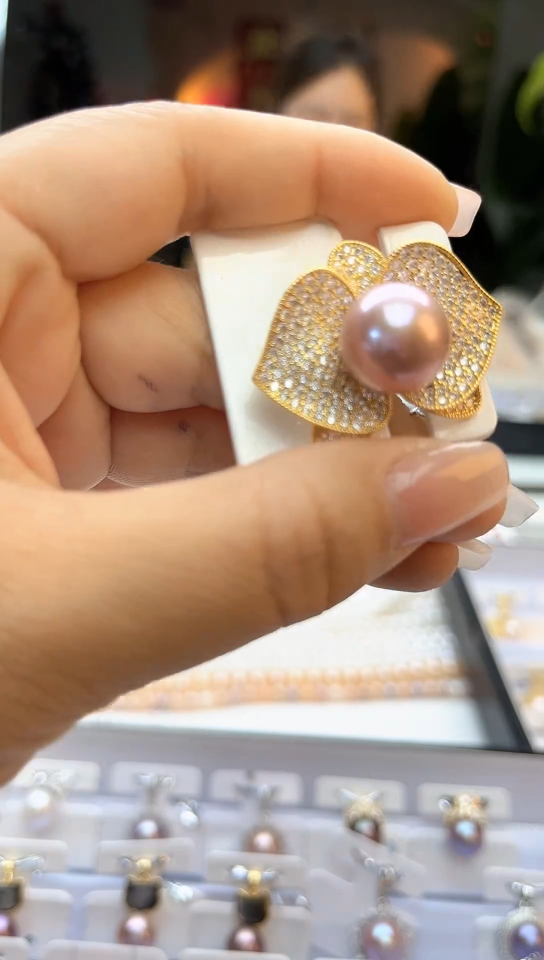 未镶嵌胸针淡水珍珠13mm紫透粉胸针(多样性发一）