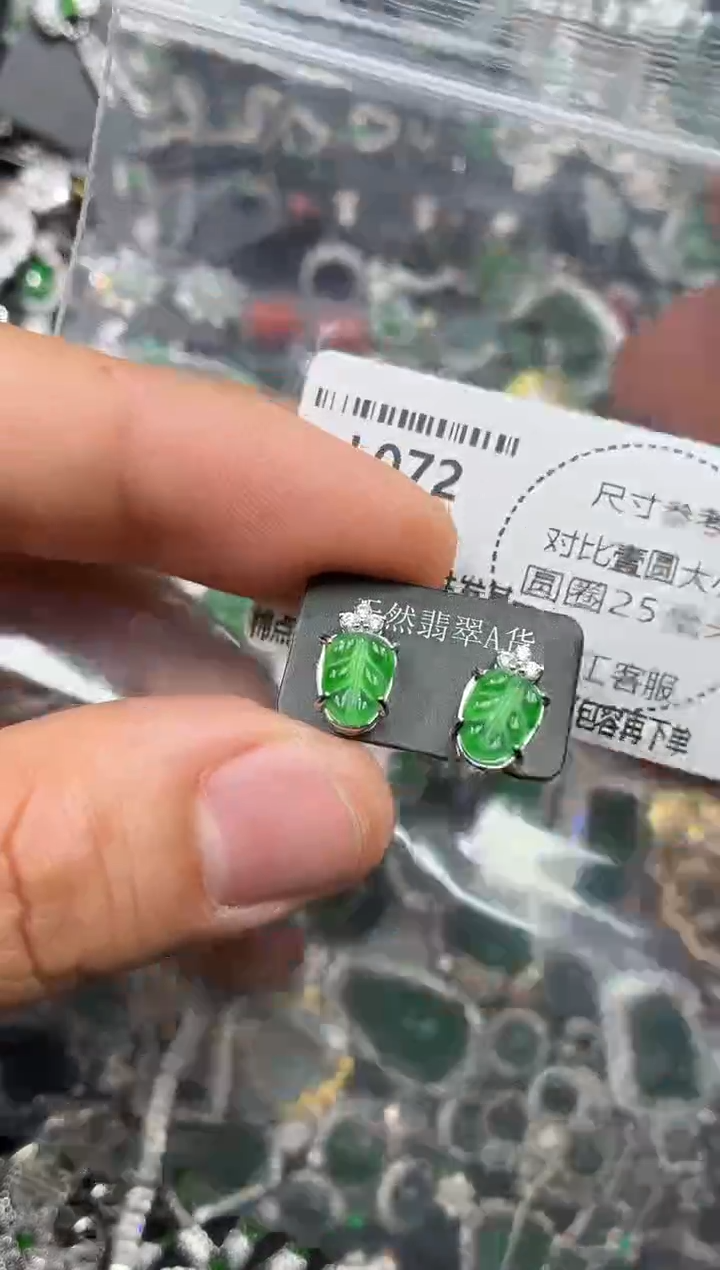 颈饰未镶嵌翡翠L072耳钉