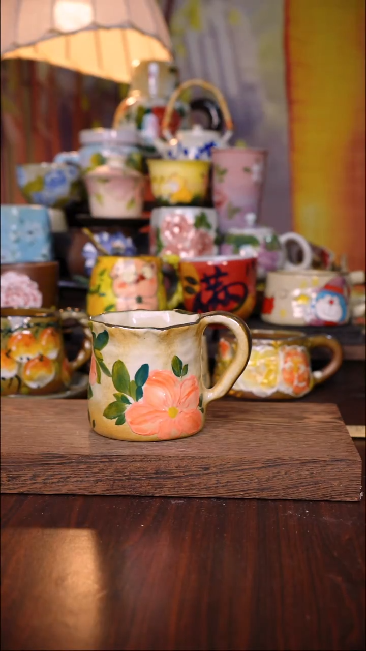 杯子陶泥垚手作 景德镇手工手绘陶瓷器物