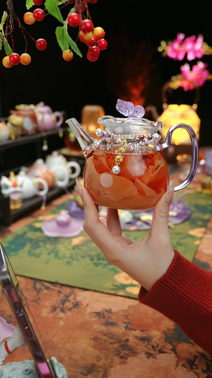 【闪购商品】紫色铃兰花茶壶+链子