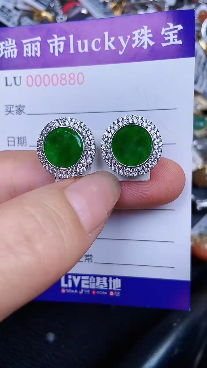 颈饰银S925镶嵌翡翠0880