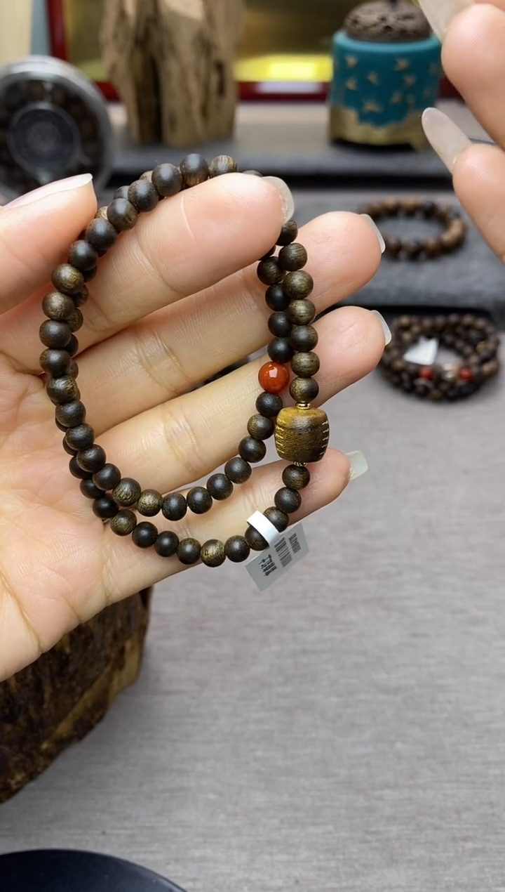 【闪购商品】沉香手串富森红土05沉水+红土五条+配饰两圈款