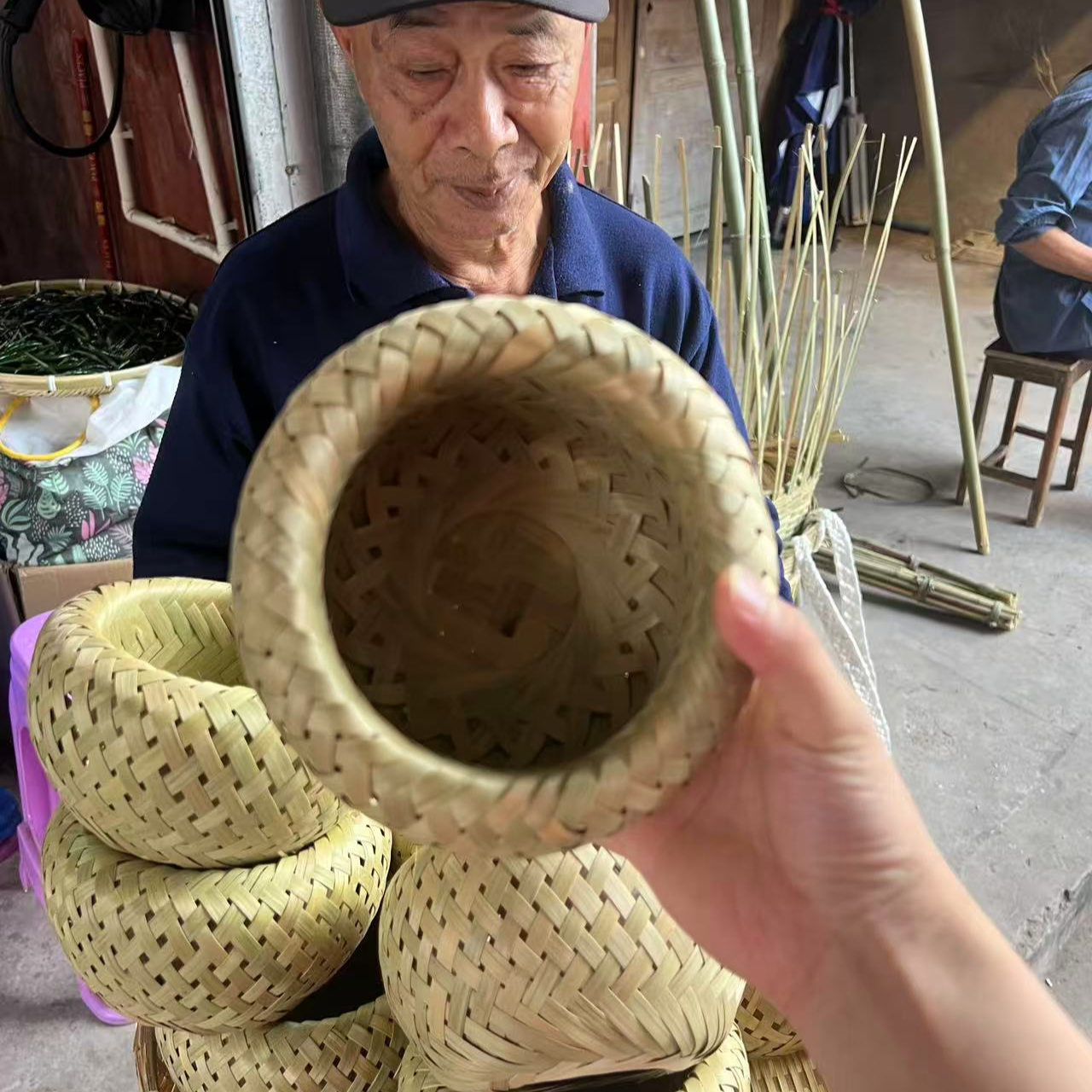 收纳筐鸟巢小号竹青