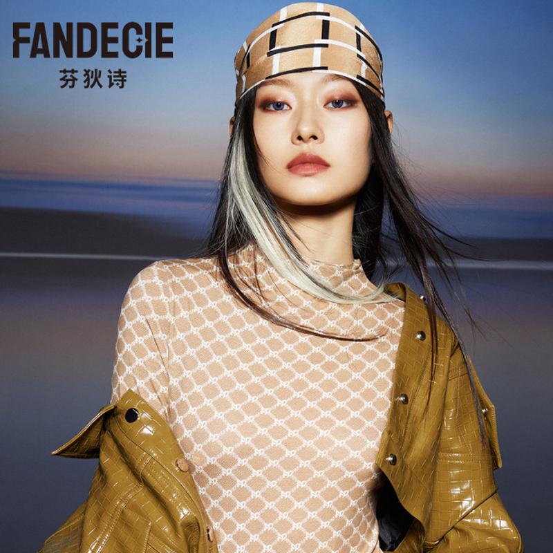 【奥莱专属】芬狄诗打底衫女小高领内搭外穿暖肤衣棉毛衫FD00155