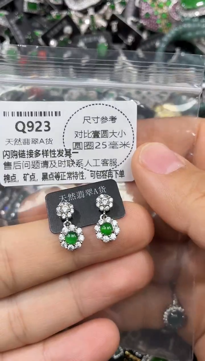 颈饰未镶嵌翡翠Q923耳钉