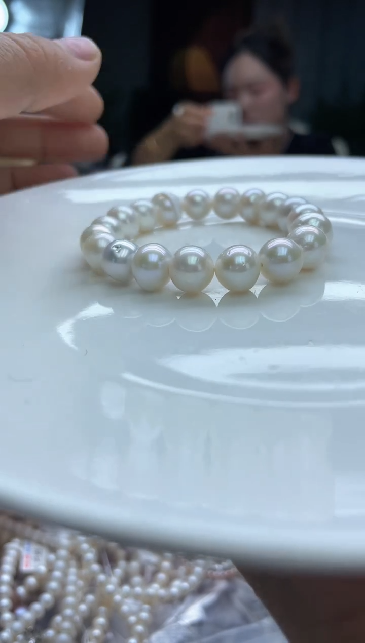 未镶嵌手链淡水珍珠白色系9-10mm(多样性发一）