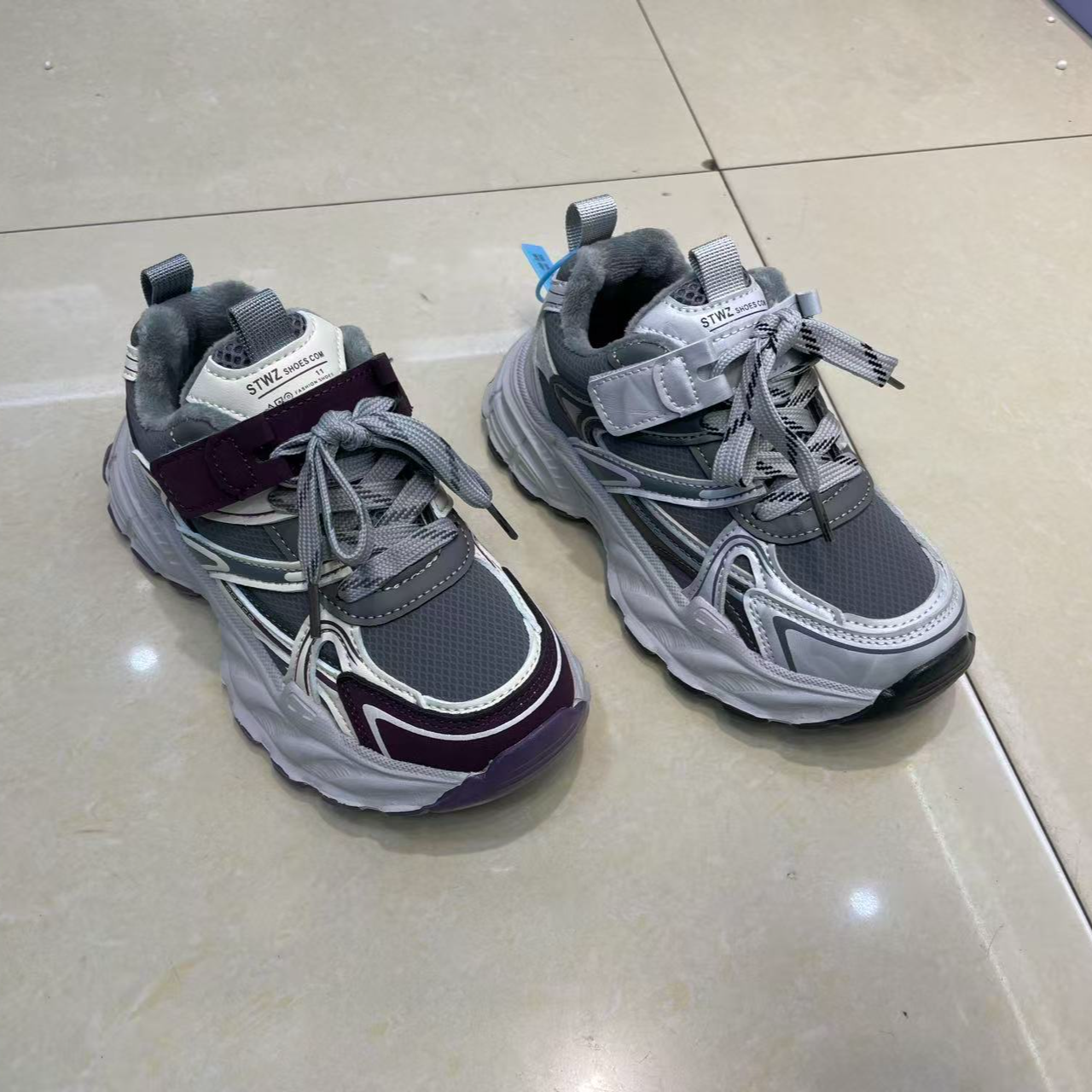 秋季新款二棉 665儿童休闲舒适百搭时尚加绒运动老爹鞋