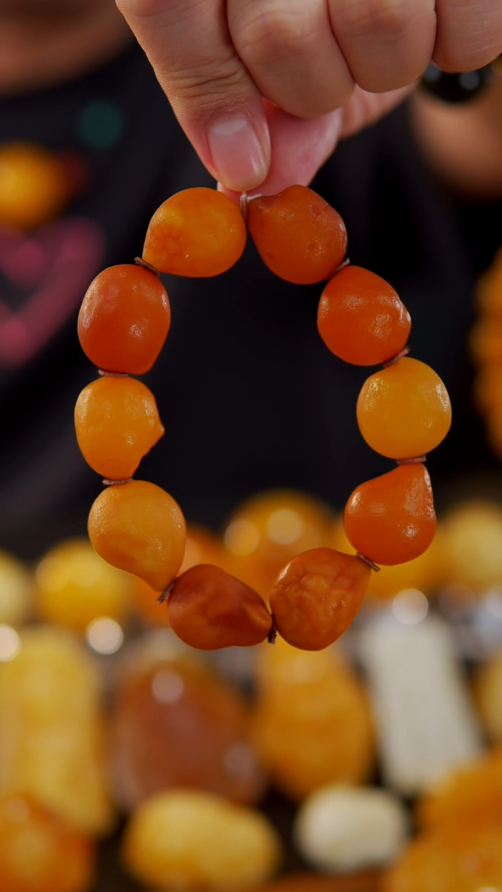 【闪购商品】蜜蜡手串未镶嵌海漂籽原石手串46.47