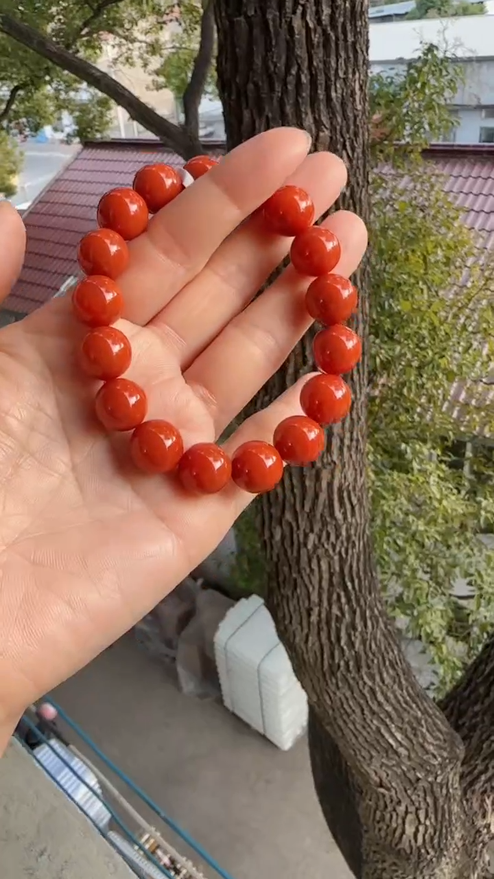 未镶嵌多样性发一件南红玛瑙【云端】12mm保山滴水洞圆珠单圈 