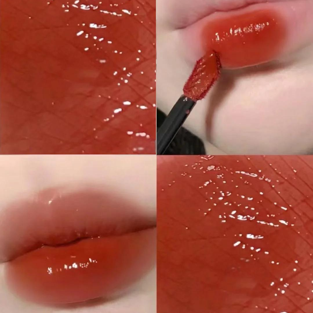 黑管爱心镜面唇釉416，嫩嫩烂番茄色，上嘴橘调不会很重减龄显气色