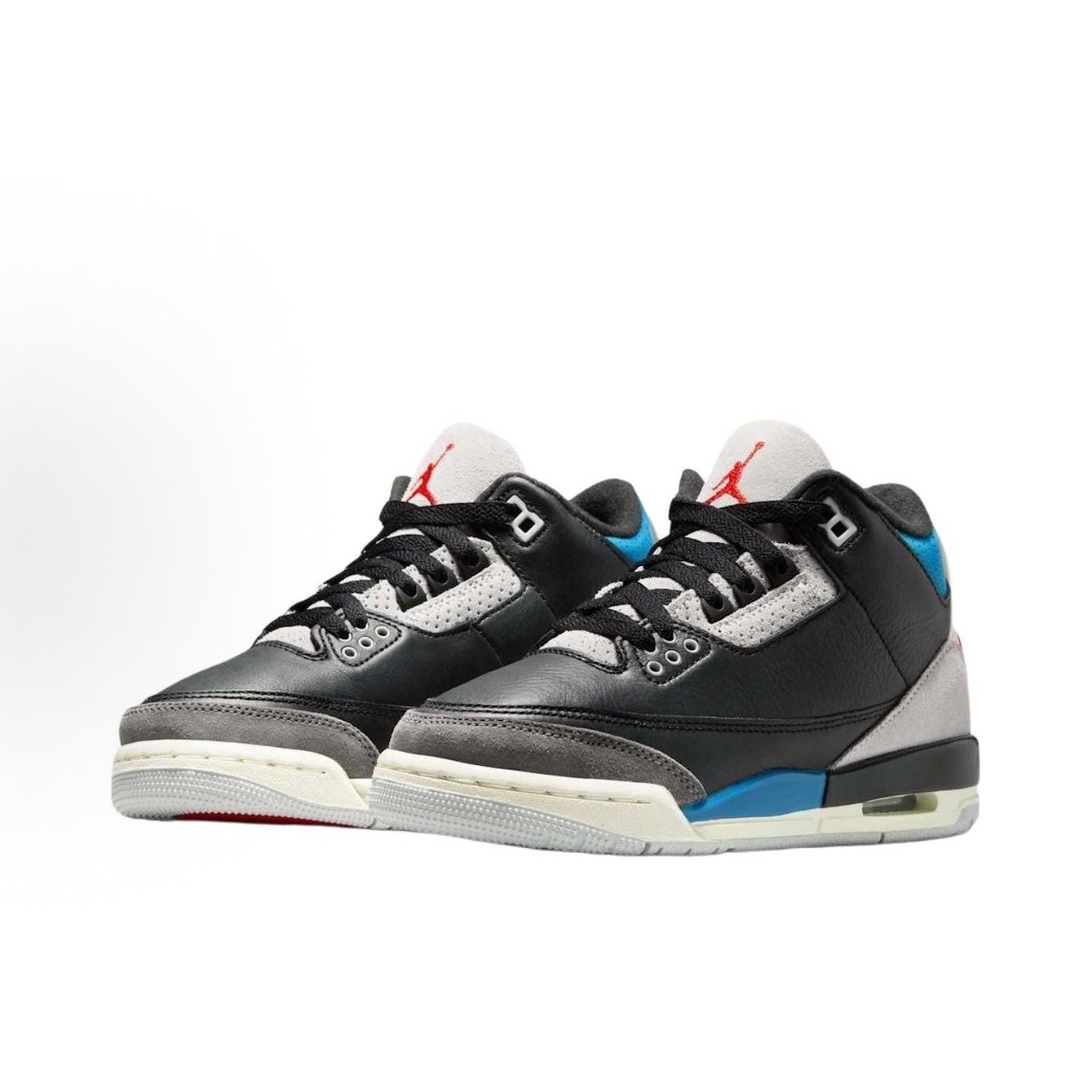 NIKE 官方正品AJ3（GS)镜像黑蓝低帮运动鞋IB8968-004