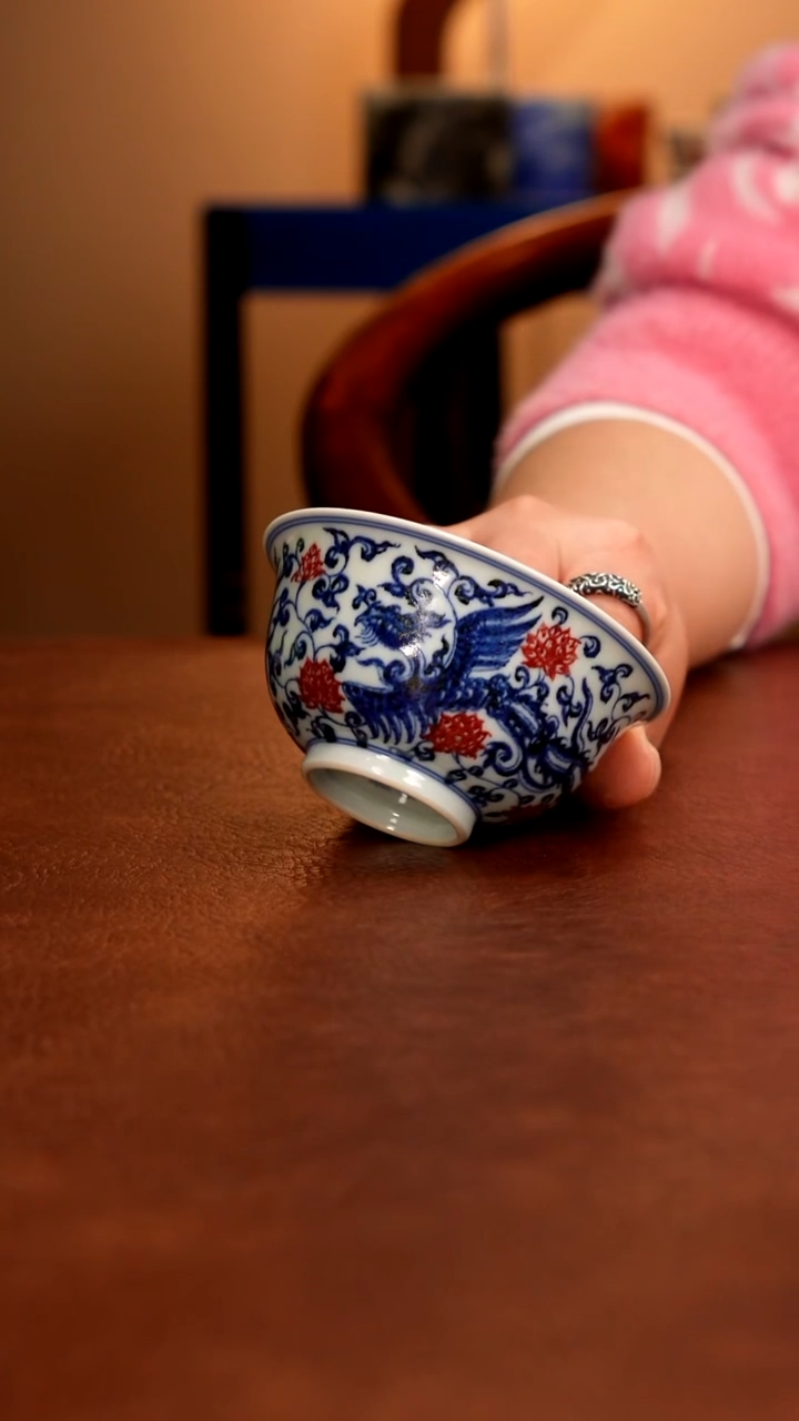 摆件陶景德镇瓷器，青花瓷手绘茶具~