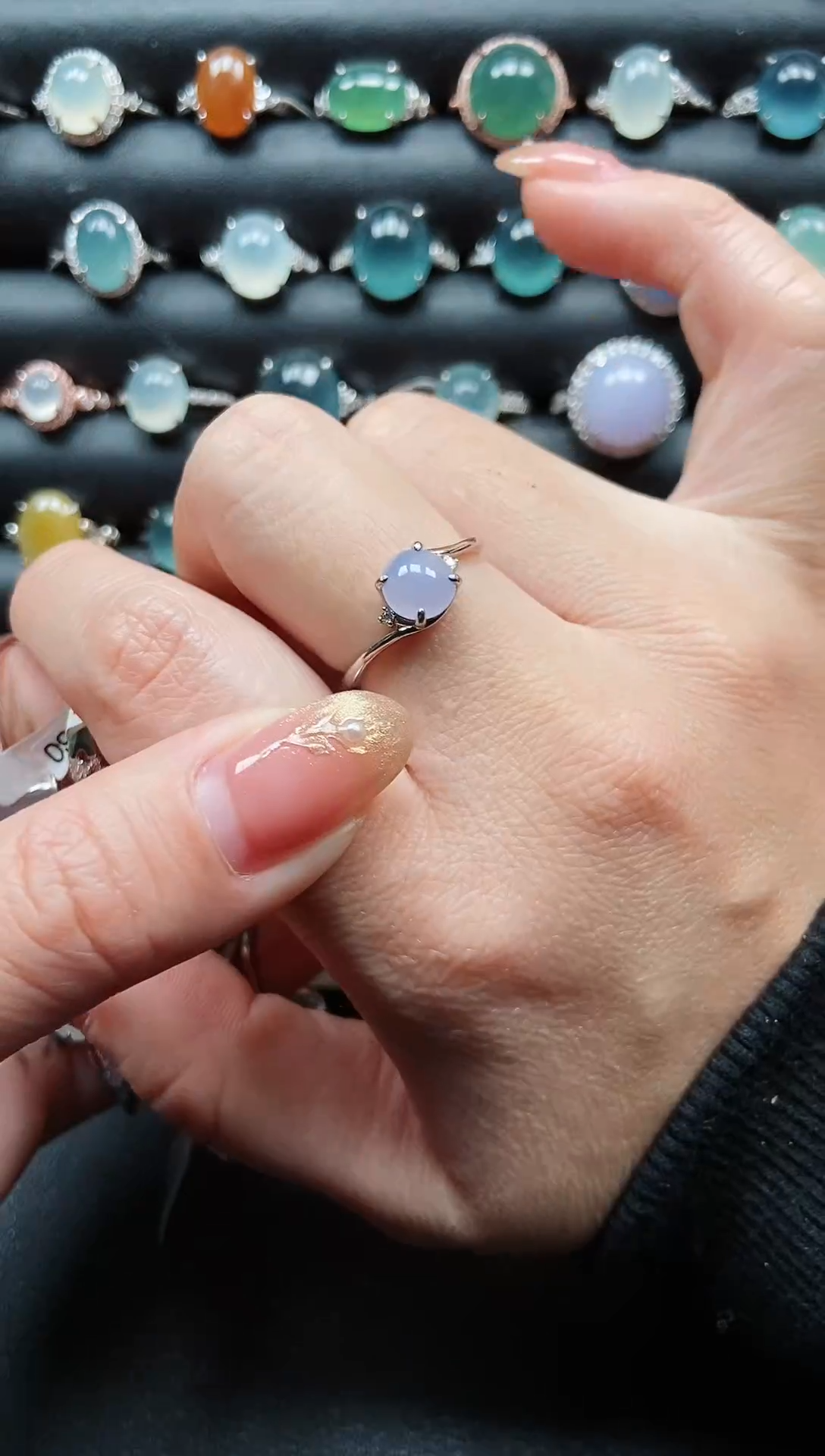 【闪购商品】翡翠戒指银S925镶嵌33333333