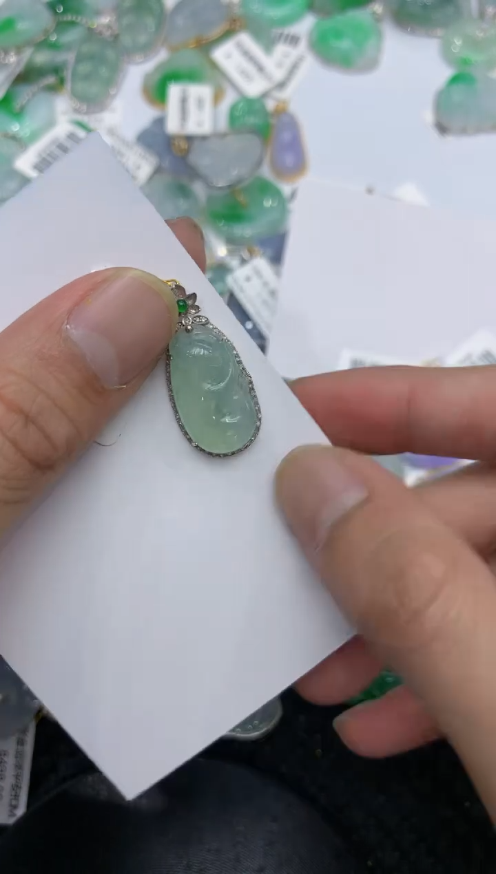 【闪购商品】翡翠颈饰18K金镶嵌222222222