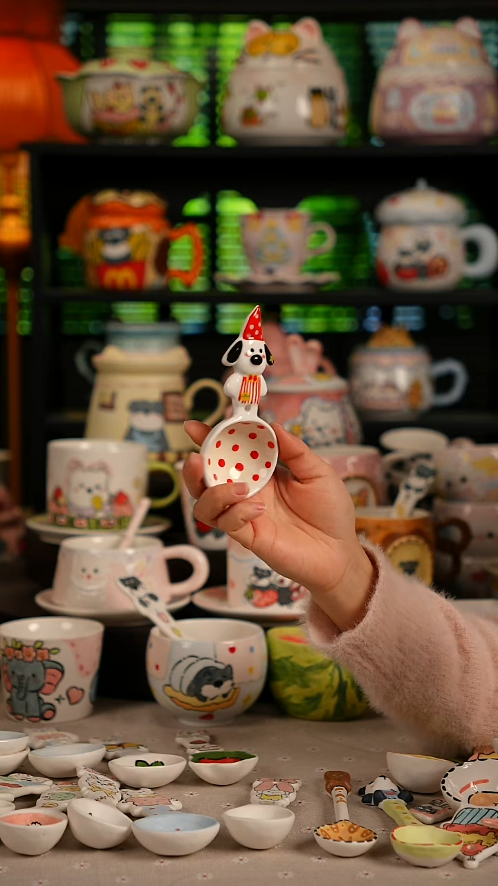 陶瓷无盖款景德镇高温釉下彩纯手绘创意瓷