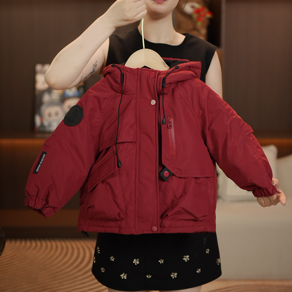 [现货] 白鸭绒羽绒服2025新款冲锋衣冬季儿童加厚女童羽绒服男童