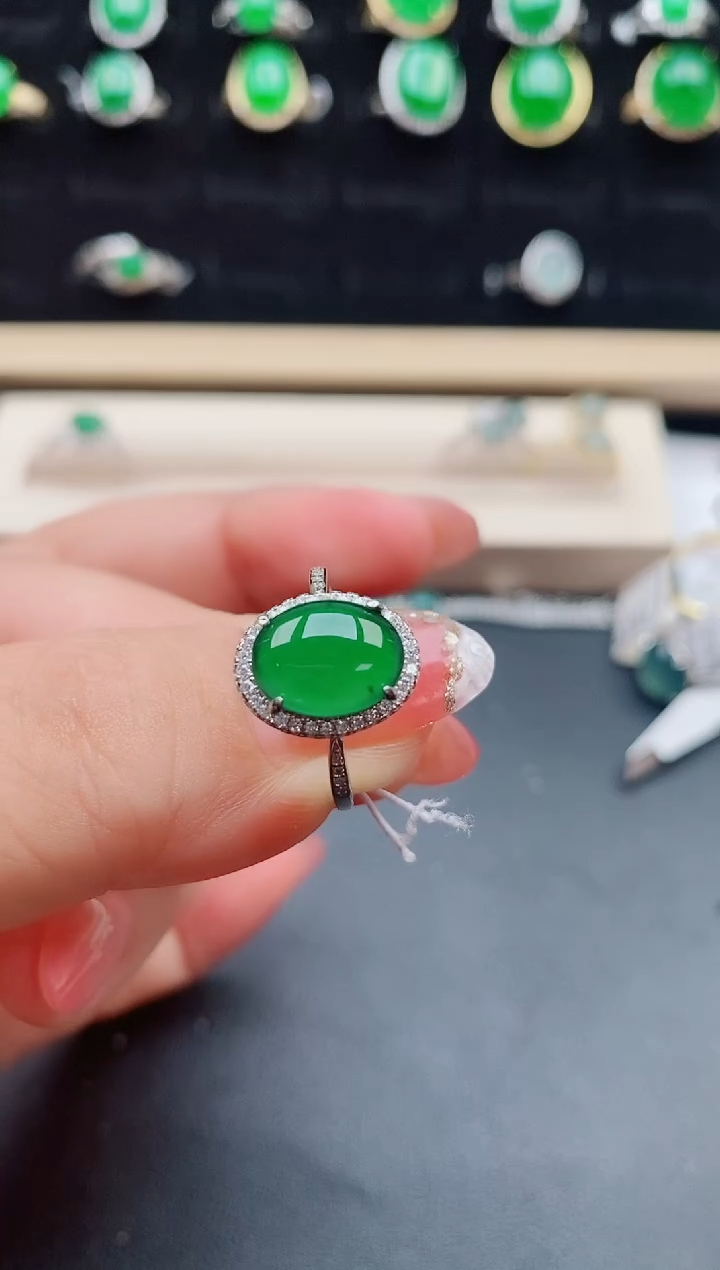 【闪购商品】翡翠戒指银S925镶嵌5080550
